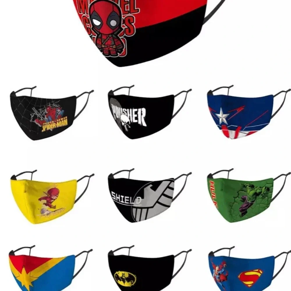 Superhero Themed Face Masks choose in the notes